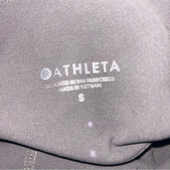 Athleta High Waisted Gray Yoga Leggings Size Small Athletic Fit Key Pocket - Picture 4 of 4